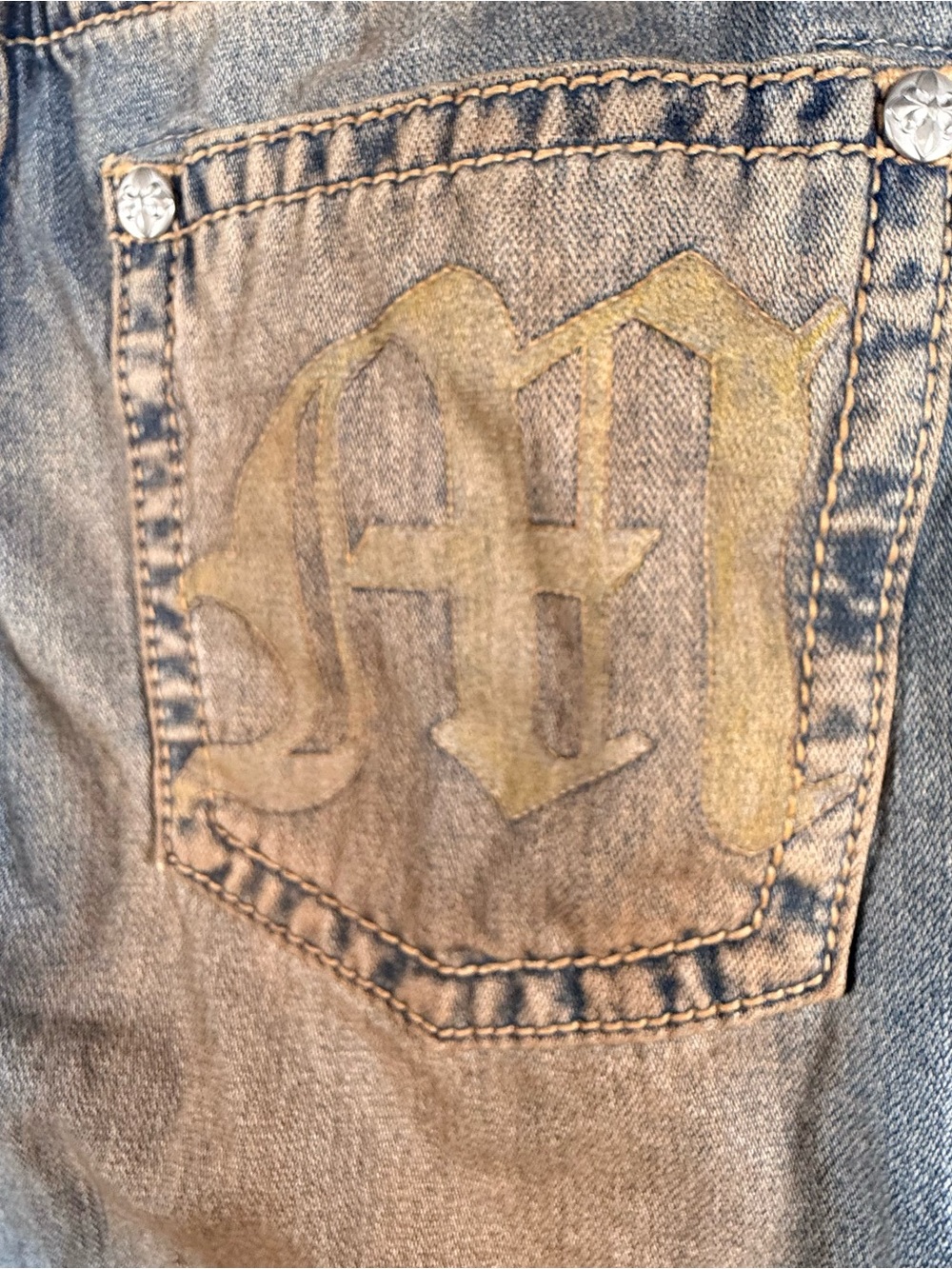 NWT Miss Me Super Baggy Wide Leg Jeans 24x30 Embellished Western Grunge Y2K - Picture 11 of 15